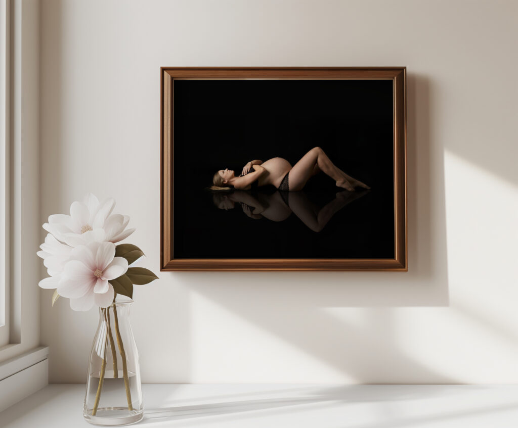 printing professionally
framed maternity portrait